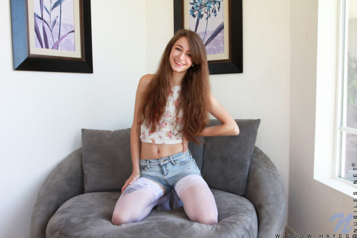 Willow Hayes is a 20 year old hippie whose single greatest pleasure in life is bringing her landing strip pussy to climax